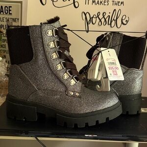 Justice Glittery Black Kids Boots